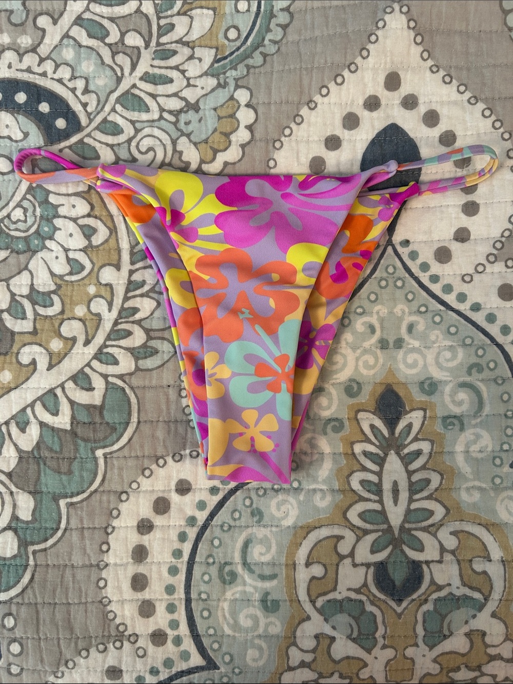 Princess Polly Maisy Floral String Bikini Bottom — Pink, Orange, Yellow NWT